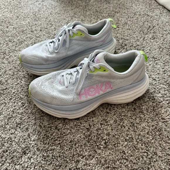 White Bondi 8 Hokas Size 9 - Sneakers - Picture 1 of 3